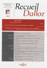 Recueil Dalloz N° 43, 6 décembre 2007
