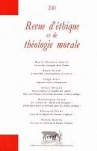 Marie-Thérèse Urvoy et René Heyer - Revue d'éthique et de théologie morale N° 240, Septembre 20 : .