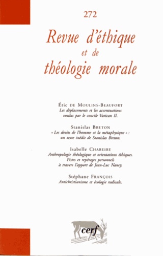 Eric de Moulins-Beaufort et Stanislas Breton - Revue d'éthique et de théologie morale N° 272, Décembre 201 : .