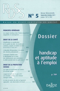 Michel Borgetto - Revue de droit sanitaire et social N° 5, Septembre-octo : Handicap et aptitude à l'emploi.