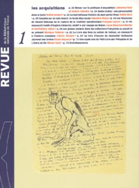  Collectif - Revue de la Bibliothèque nationale de France N° 1/1999 : Les acquisitions.