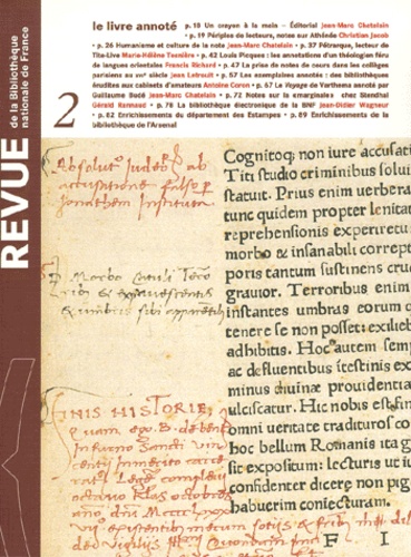  Collectif - Revue de la Bibliothèque nationale de France N° 2/1999 : Le livre annoté.