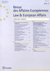 Christine Kaddous et Laurent Coutron - Revue des Affaires Européennes 2014/4 : .