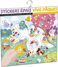 Léa Fabre - Stickers épais Vive Pâques - 25 stickers repositionnables et 4 décors.