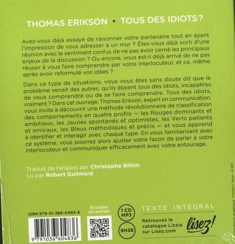 Tous des idiots ? - Mieux cerner ses collègues de Thomas Erikson - Livre  - Decitre