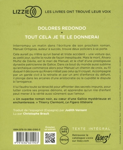 Tout cela je te le donnerai  avec 2 CD audio MP3