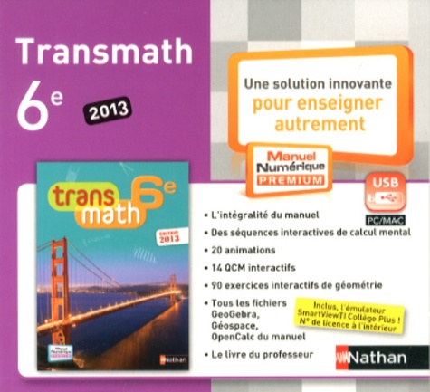  Nathan - Transmath 6e - Clés USB, 3 exemplaires.