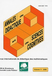 Anna Sierpinska et Alan H. Schoenfeld - Annales de didactique et de sciences cognitives N° 11/2006 : Revue + supplément.
