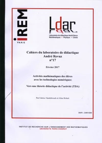 Activités mathématiques des élèves avec les technologies numériques : vers une théorie didactique de l'activité (TDA)