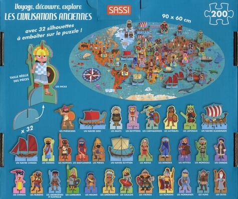Les civilisations anciennes. Avec un puzzle ovale de 200 pièces, 32 silhouettes et 1 poster