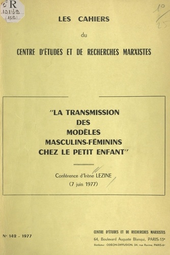 La transmission des modèles masculins-féminins chez le petit enfant (7 juin 1977)