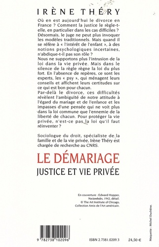 Le démariage. Justice et vie privée - Occasion