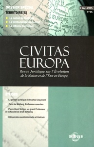 Stéphane Pierré-Caps et Silvio Gambino - Civitas Europa N° 35, décembre 2015 : Dossier territoire(s).