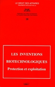  IRPI - Les inventions biotechnologiques - Protection et exploitation, colloque organisé par l'Institut de recherche en propriété intellectuelle Henri-Desbois avec l'Académie de droit européen de Trèves (Paris, 12 octobre 1998).