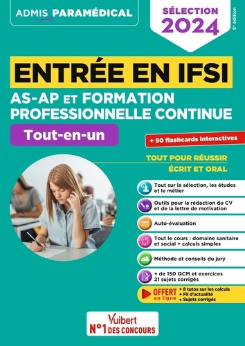 Entrée en IFSI AS-AP et formation professionnelle continue Tout-en-un. Avec 50 flashcards interactives  Edition 2024