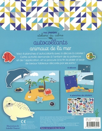 Autocollants animaux de la mer. Avec 6 décors