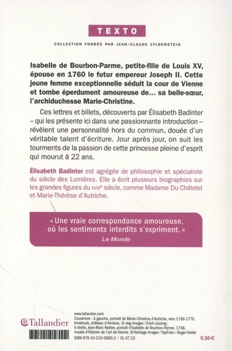 "Je meurs d'amour pour toi...". Lettres d'amour d’Isabelle de Bourbon-Parme à l’archiduchesse Marie-Christine 1760-1763