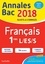 Français 1res L/ES/S. Sujets et corrigés  Edition 2018