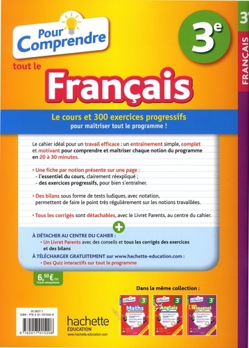 Pour comprendre tout le français 3e  Edition 2018