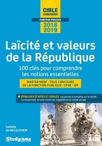 Isabelle de Mecquenem - Laïcité et valeurs de la République - 100 clés pour comprendre les notions essentielles Master MEEF, tous concours de la fonction publique, CPGE, IEP.