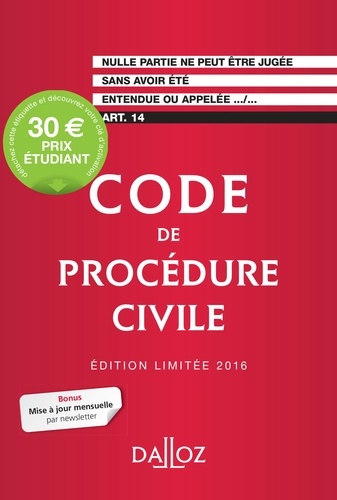 Code de procédure civile 2016  Edition limitée - Occasion