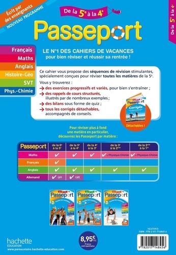 Passeport Toutes les matières de la 5e à la 4e  Edition 2022