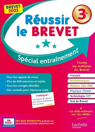 Réussir le Brevet 3e. Spécial entraînement  Edition 2023