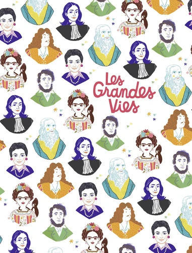 Couverture de Les Grandes Vies : Coffret en 6 volumes : Simone Veil ; Molière ; Gisèle Halimi ; Frida Kahlo ; Henry David Thoreau ; Léonard de Vinci
