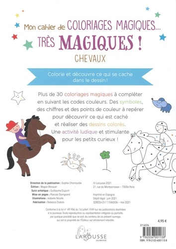 Mon cahier de coloriages magiques... très magiques !. Chevaux