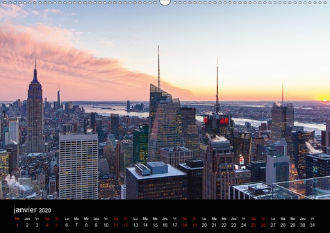 CALVENDO Places  NEW YORK en maxicolor(Premium, hochwertiger DIN A2 Wandkalender 2020, Kunstdruck in Hochglanz). Des vues très colorées de New York qui reflètent l'énergie de cette ville électrique. (Calendrier mensuel, 14 Pages )