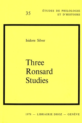 Three Ronsard Studies