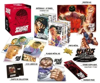 Coffret avec 1 stand acrylique, 1 pin's métal, 1 plaque métal, 1 marque-page, 5 ex-libris, 1 poster, 1 carte de collection