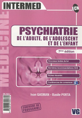 Ivan Gasman et Basile Porta - Psychiatrie de l'adulte, de l'adolescent et de l'enfant.