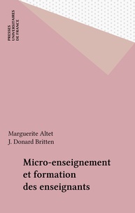 J Britten et Marguerite Altet - Micro-enseignement et formation des enseignants.