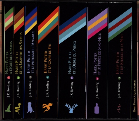 Harry Potter  Coffret collector 25 ans de magie. Inclus les 7 tomes avec les couvertures originales, 7 cartes postales des illustrations de couverture et 1 reproduction de l'illustration du coffret -  -  Edition numérotée