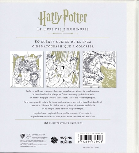 Harry Potter, le livre des enluminures. 80 scènes cultes de la saga cinématographique à colorier