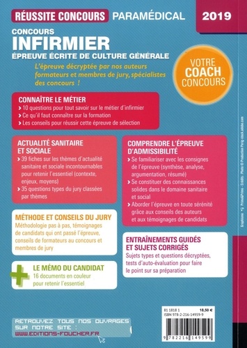 Concours infirmier Epreuve écrite de culture générale  Edition 2019