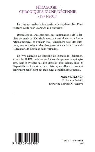 Pedagogie : Chroniques D'Une Decennie (1991-2001)