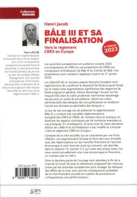 Bâle III et sa finalisation