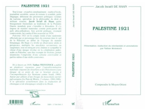 Jacob Israël de Haan - Palestine 1921.