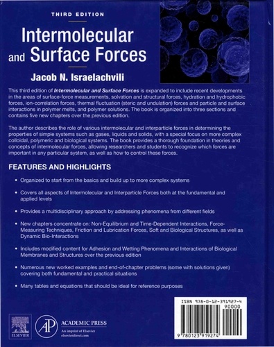 Intermolecular and Surface Forces 3rd edition