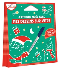 J'attends Noël avec mes dessins sur vitre