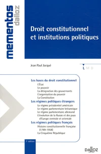 Droit constitutionnel et institutions politiques