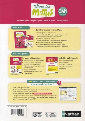 Vivre les maths CM1. Fichier à photocopier  Edition 2017