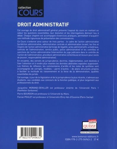 Droit administratif. Cours, thèmes de réflexion, commentaires d'arrêts, notes de synthèse 15e édition