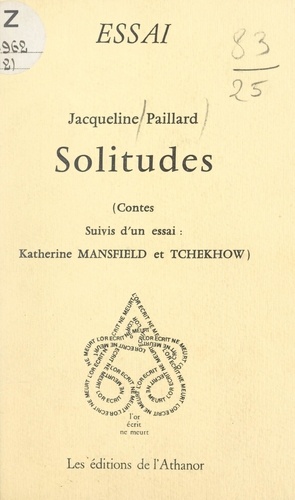 Solitudes. Contes suivis d'un essai : Katherine Mansfield et Tchekhov