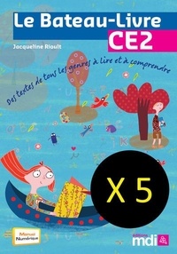 Jacqueline Rioult - Le Bateau-Livre CE2 - manuel 5 exemplaires.