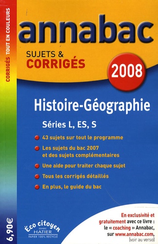 Jacques Asklund et Bruno Descamps - Histoire-Géographie L, ES, S - Sujets et corrigés.