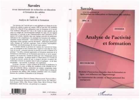 Jacques Aubret - Savoirs n°8 : analyse de l'activité et formation.