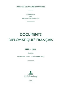 Documents diplomatiques français 1920-1921